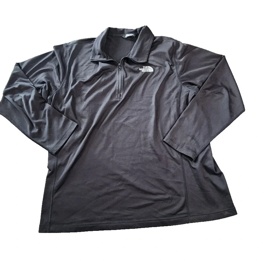 The North Face 1/4 Zip Black Long Sleeve Shirt Men's‎ XL